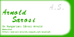 arnold sarosi business card